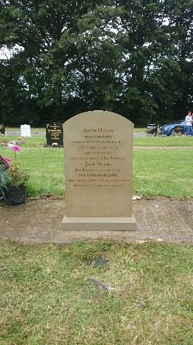 Craven Arms Memorials York stone memorial, with sandblast lettering with separate base.