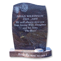 Half Ogee Headstones - The Half Ogee headstone, has an easily distinguished finish along the top as one edge dips, it can have straight or barrel sides.... Craven Arms Memorials
