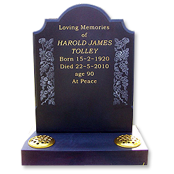 Trefoil Top Headstones - A stone with a slight difference, can have rounded shoulders or checks... Craven Arms Memorials
