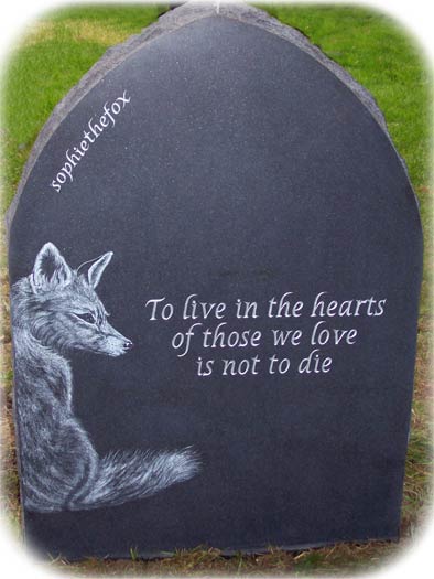 Gothic Top Headstone for Sophie The Fox